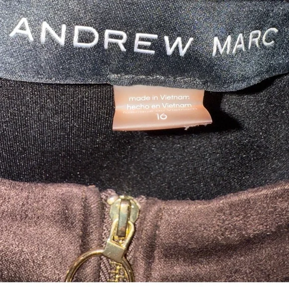 NWT Andrew Marc Chocolate Brown Suede Half Zip Dress w/Pockets - Women’s XL - Picture 7 of 13